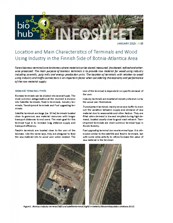 2019 No 38 Location and Main Characteristics of Terminal and Wood Using Industry in Finland