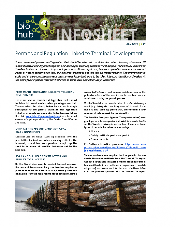 2019 No 47 Permits and regulation linked to terminal development
